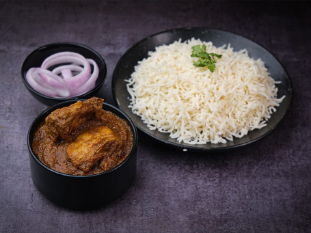 Bhuna Murgh Masala (2Pcs) With Steamed Rice