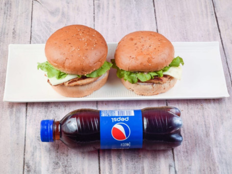 2 Pc Veg Cheese Burger 1Pc Coke 250Ml