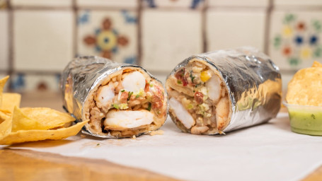 Super Pollo Asada/Prawn Burrito