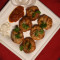 Veg Deep Fried Momos (6 Pieces) With Mayonnaise And Red Chutney