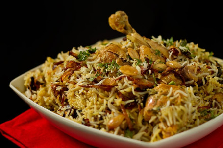 Hyderabadi Chicken Fried Pcs Biriyani [Half]