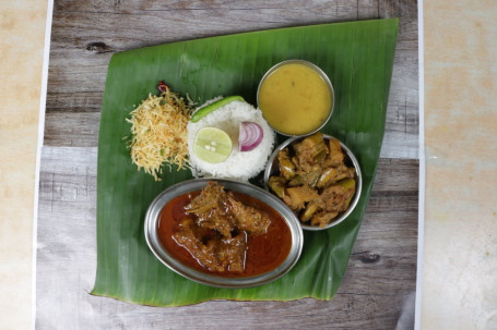 Rice +Dal +Vaji+Sabji+Mutton+Chatni +Papar