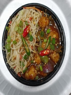 Thai Basil Babycorn With Noodle/Rice Bowl