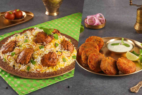 Pollo Biryani (Lazeez Bhuna Murgh, 2-3 Porciones) Murgh Haleem Kebab (2-3 Porciones)