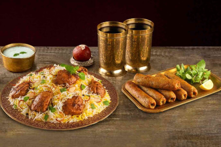 Pollo Biryani (Shaan-E-Bhuna Murgh, Sirve 2-3) 6 Piezas Pollo Seekh Kebab 2 Thums Up 250Ml