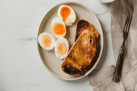 Hard Boiled Egg(2 Pc) With Toast Butter