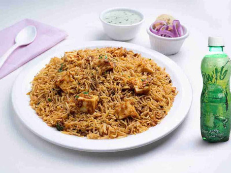 Hyderabadi Paneer Biryani Beverage Of Your Choice