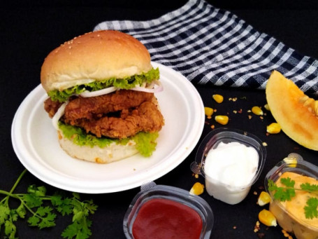 Hot Crispy Fried Chicken Burger