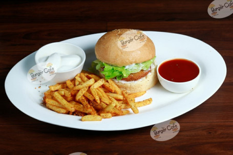 Tandoori Mayo Chicken Burger And Masala Fries