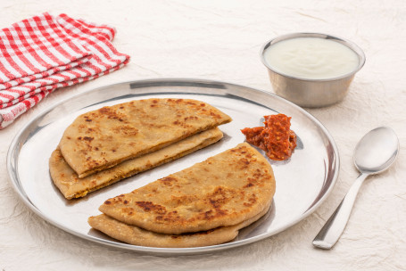Classic Mooli Paratha (2 Pcs) With Curd And Pickle