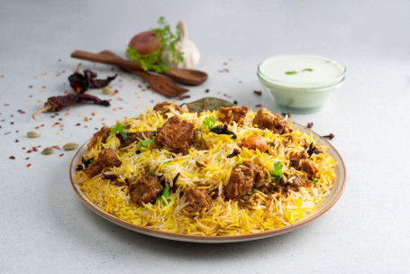 Hyderabadi Dum Mutton Biryani (Deshuesado) (1 Porciones)
