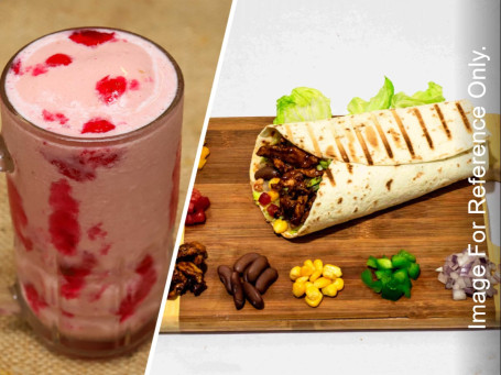 Bbq Chicken Wrap Strawberry Shake