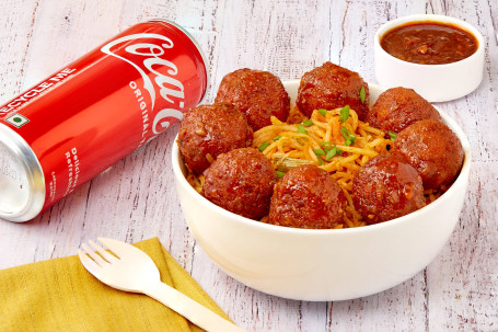 Classic Manchurian With Chilli Garlic Hakka Noodles Choice Of Aerated Beverage