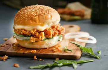 Hot Crunchy Fried Chicken Burger