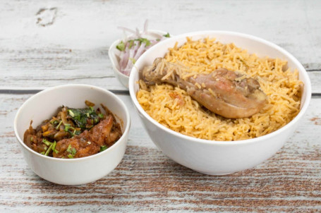 Chicken Biryani With Chicken Chukka