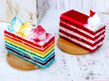 Rainbow Cake Slice Red Velvet Naked Slice