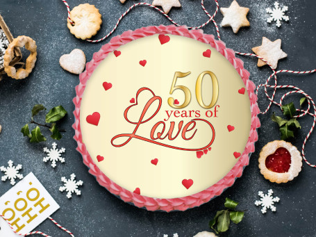 50 Años De Amor Foto Pastel
