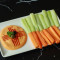 Red Pepper Hummus with Carrot Sticks Cucumber