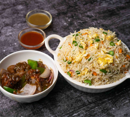 Egg Fried Rice Chicekn Mnachuiran