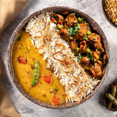 Dal Tadka Amarillo, Soya Masala Sabzi Jeera Pulao