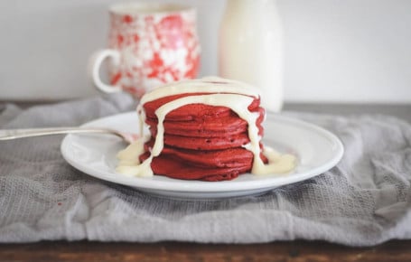 Red Velvet And Cream Cheese Pancakes