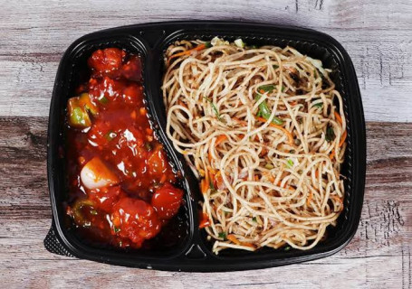 Chicken Manchurian Egg Noodles