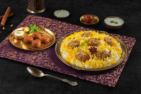 Combo De Celebración En Solitario Con Lazeez Bhuna Murgh Biryani Murgh Kefta Kebabs