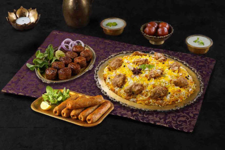 Combo Gran Celebración Con Lazeez Bhuna Murgh Biryani 2 Porciones De Kebabs