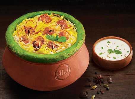 Claypot Hyderabadi Paneer Tikka Biryani.