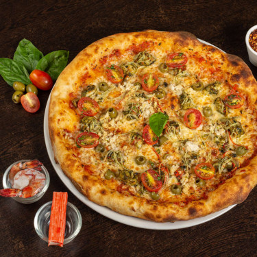 9 Pesto Prawns And Zucchini Pizza