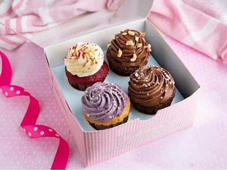 Assorted Box Of Eggless Cupcakes [4 Pcs]