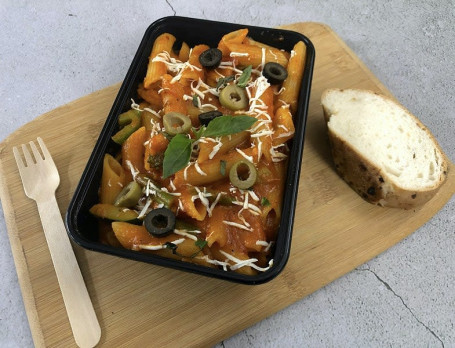 Vegan Penne Pasta With Whole Wheat Bread