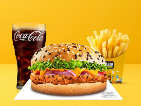 Tandoori Grilled Chicken Burger Salted Fries Coke 200Ml (Pet Bottle)