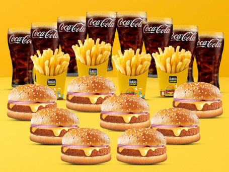 Party Combo For 8 8 Chicken Crispy Chicken Burgers 4 Salted Fries 8 Coke