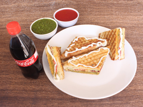 Aloo Veg. Mix Cheese Grilled Sandwich With Coke [250 Ml]