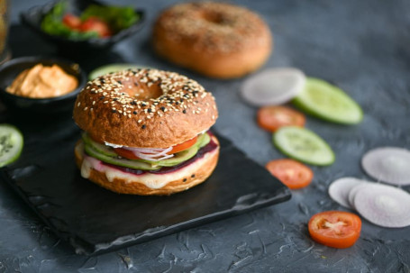 Rainbow Veggie Bagel