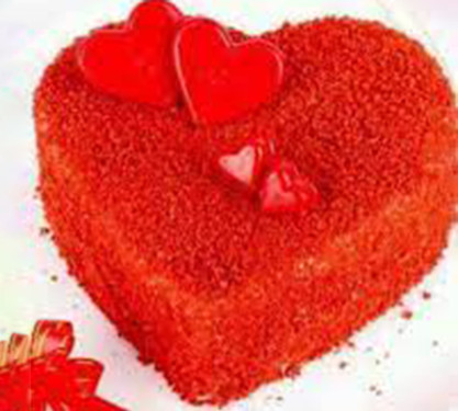 Red Velvet Heart Shape Cake [500 Gms]