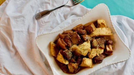 P13 @Pork Belly With Fried Tofu In Mom's Sauce Hóng Shāo Sān Céng Ròu Mèn Zhà Dòu Fǔ
