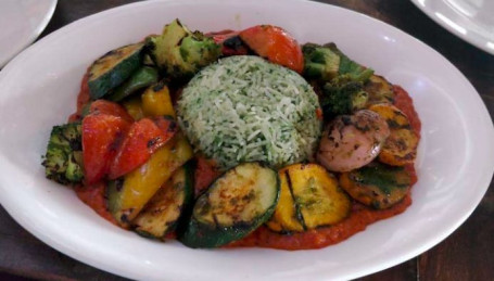 Chargrilled Vegetables With Spinach Rice