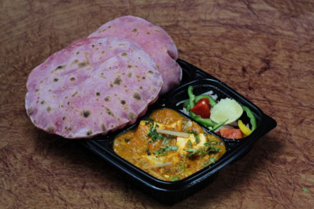 Paneer Tikka Masala With Beetroot Roti And Daily Diet Salad Thali