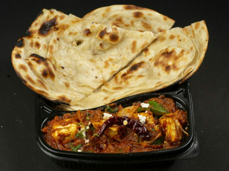 Kadai Paneer With 2 Laccha Paratha+Salad