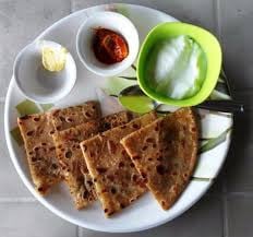 Aloo Onion Mix Paratha (2 Pcs) Curd