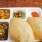 Chana Bhatura (2 Bhatura With (Salad (Rayta (Onion Sirka Green Chatni