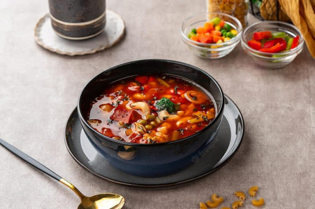 Vegetable Minestrone Soup With Beans And Pasta