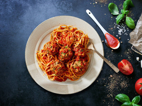 Grilled Rosemary Meatballs Spaghetti