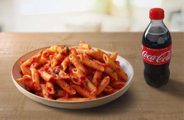 Penne Pasta In Spicy Red Sauce Cold Drink