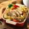舒肥雞肉蔬菜盅 Ensalada de pasta tibia con pollo al vacío