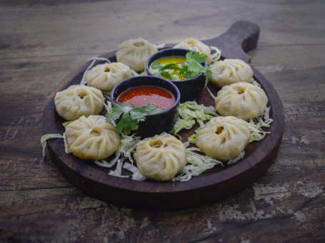 Veg Steam Momos 8 Piezas Red Chutney Mayonesa