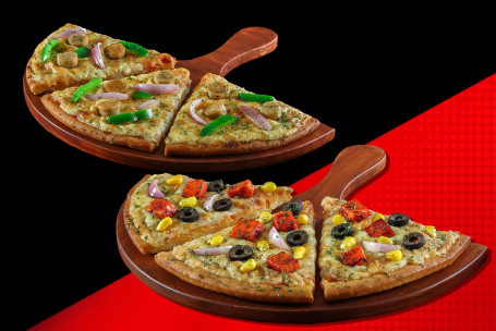 1 Semizza Vegetariana 1 No Vegetariana [2 Medias Pizzas]