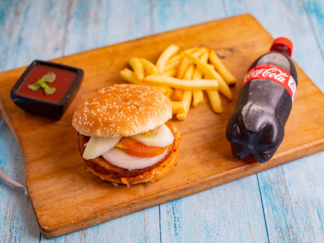 Veg Burger French Fries Pepsi 300 Ml